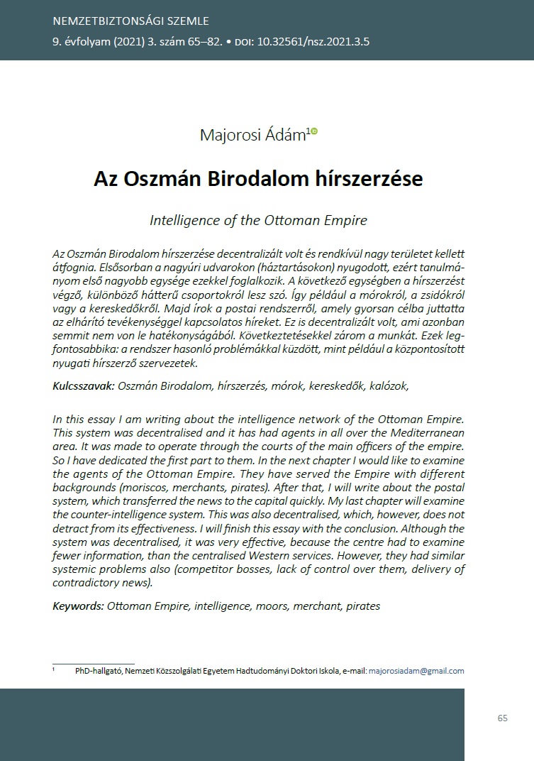 Az Oszmán Birodalom hírszerzése