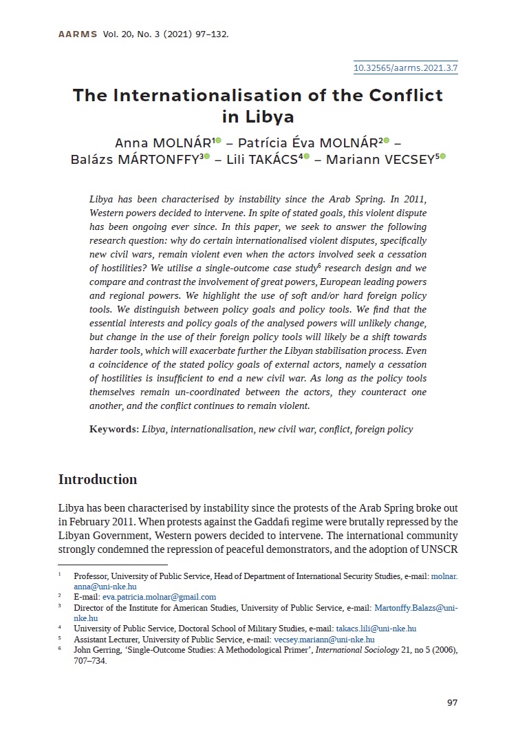 The Internationalisation of the Conflict in Libya