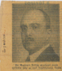 Magyary Zoltán arcképe egy újságból kivágva kép