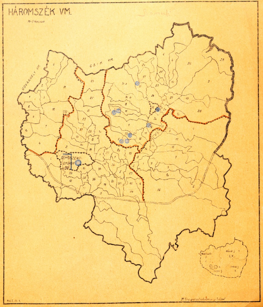 Háromszék vármegye közigazgatási szervezeti térképei