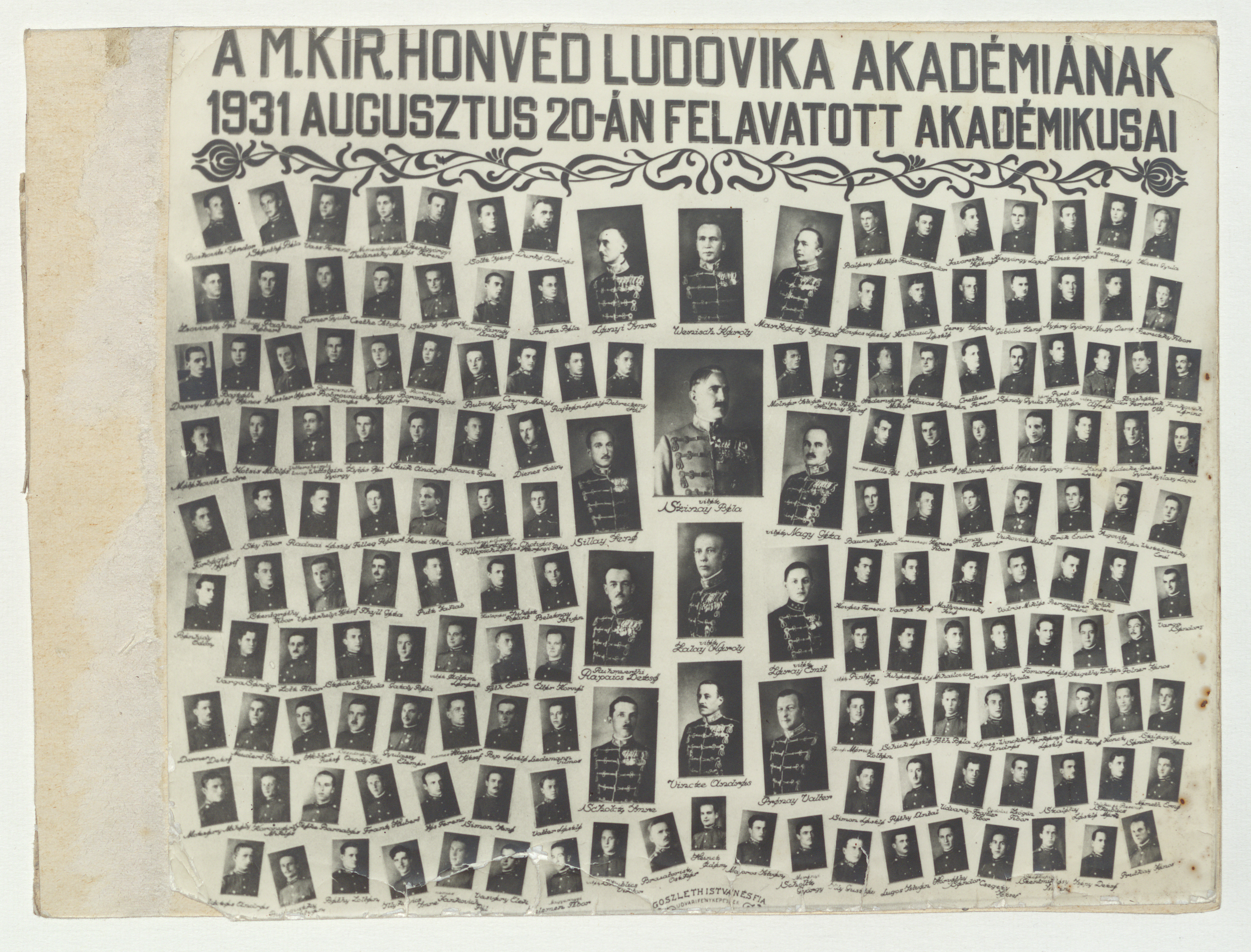 A m. kir. honvéd Ludovika Akadémiának 1931 augusztus 20-án felavatott akadémikusai